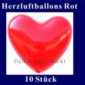 Herzluftballons in Rot