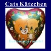 Luftballon Cats, Folienballon mit Ballongas (FHGE60)
