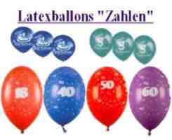 Luftballons mit Zahlen - Latexballons mit Zahlen