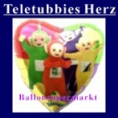 Luftballon Tele Tubbies Herz, Folienballon mit Ballongas (FHGE58)