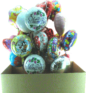 Folienballone im Karton