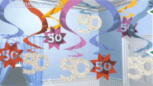 Swirls 50, Geburtstagsdeko zum 50. Geburtstag